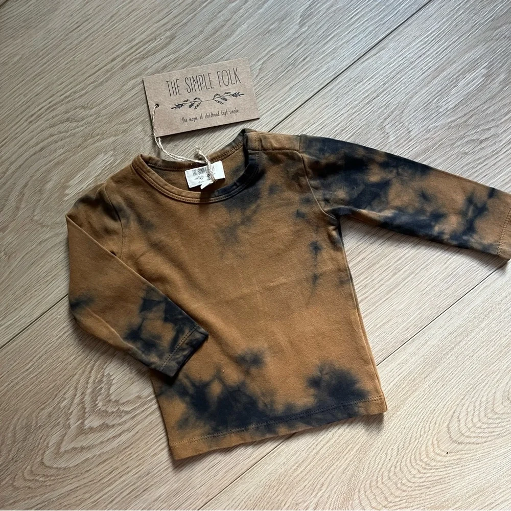 THE SIMPLE FOLK The Everyday Rust Tie-Dye Top Long Sleeve